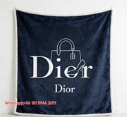 Dior Minimalist Handbag & Heel Logo Flannel Throw Blanket Sofa Cover Blanket D396